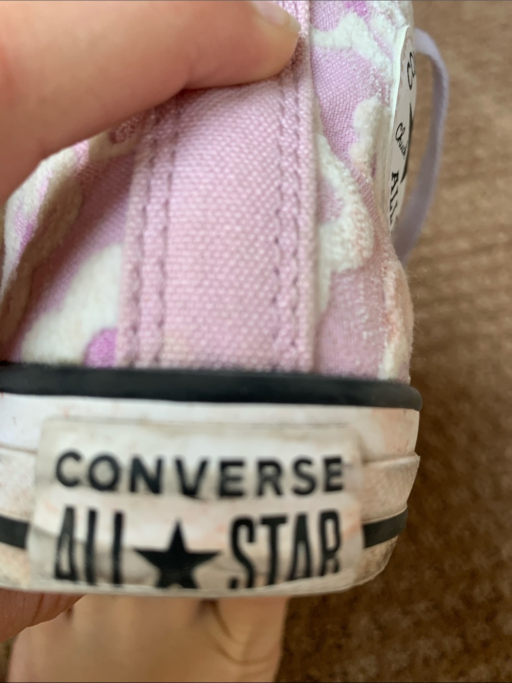 Converse Kids Pink and White Floral High-Top Sneakers - Picture 5 of 7
